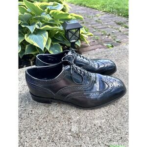 Florsheim Imperial Men's Size 11 EEE 3E Black Leather Shoes 17066-01 Wingtip‎